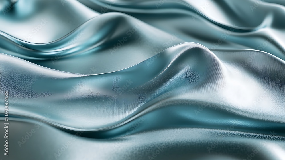 Obraz premium Abstract Wavy Blue Fabric with Textured Surface