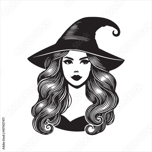 Witchcraft silhouette vector illustration - Witch Magic Clipart Design  