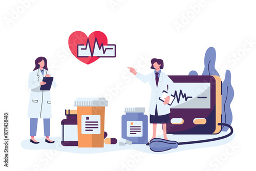 Hypertension, hypotension disease. flat illustration vector design