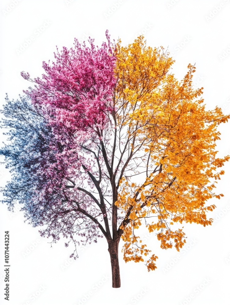 Obraz premium Tree with multicolored leaves
