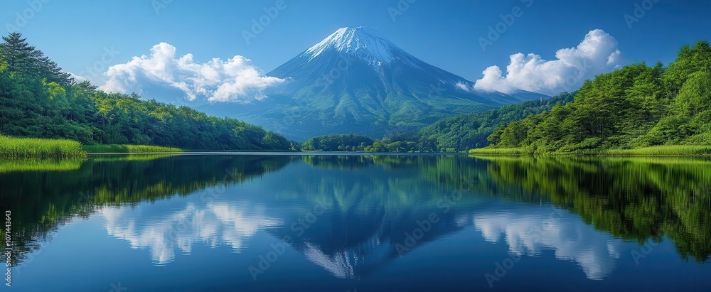 breathtaking view of a majestic mountain reflecting in a tranquil lake surrounded by lush greenery the serene scene captures the essence of natures beauty and tranquility in a vibrant color palette breathtaking view of a majestic mountain reflecting in a tranquil lake surrounded by lush greenery the serene scene captures the essence of natures beauty and tranquility in a vibrant color palette