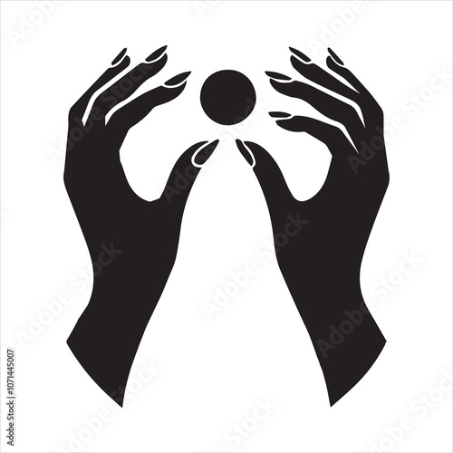 Mystical Witchcraft Silhouette Vector Clipart
