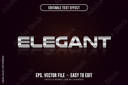 Editable elegant silver text effect