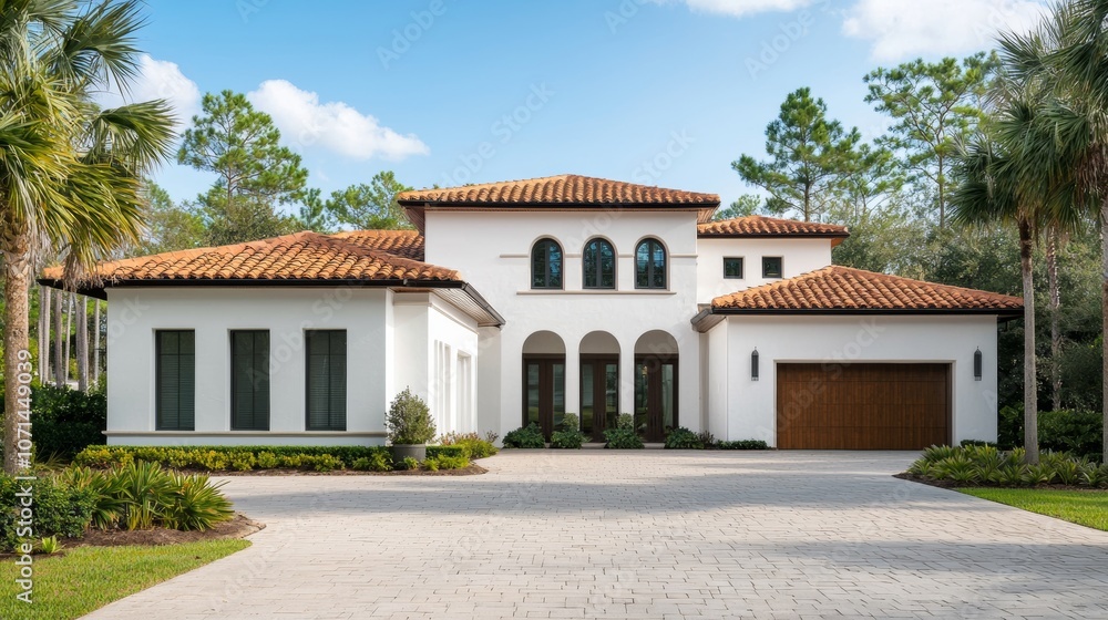 Elegant Mediterranean Style Home with Lush Landscaping Elegant Mediterranean Style Home with Lush Landscaping