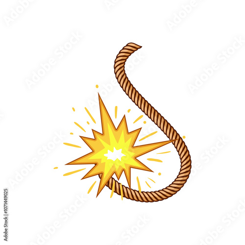 blasting dynamite fuse cartoon. pyrotechnics flammable, volatile spark, trigger safety blasting dynamite fuse sign. isolated symbol vector illustration