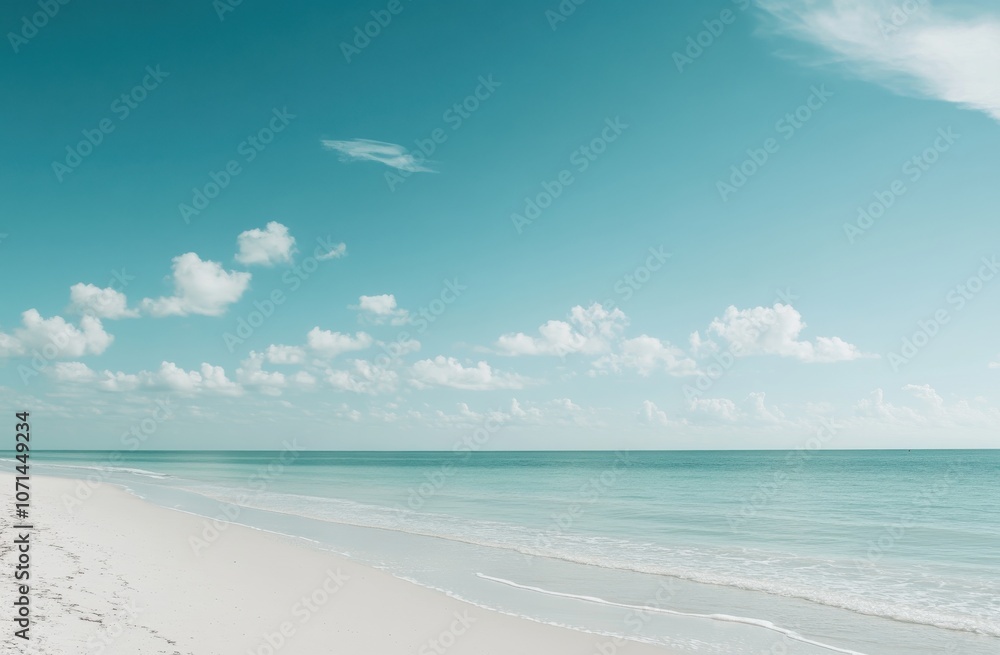 Serene Beach Scene with Crystal Clear Waters Serene Beach Scene with Crystal Clear Waters