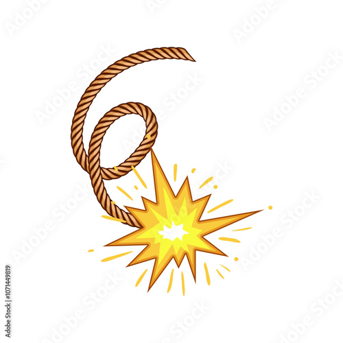 ignition dynamite fuse cartoon. detonation combustion, blasting pyrotechnics, flammable volatile ignition dynamite fuse sign. isolated symbol vector illustration