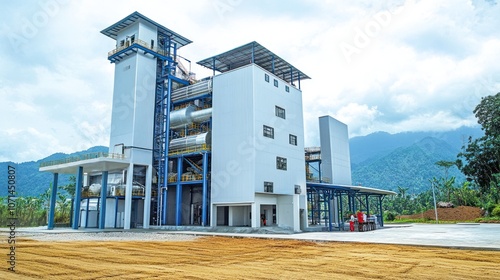 State-of-the-art rice milling technology, with modern equipment designed for optimal rice processing and sorting photo