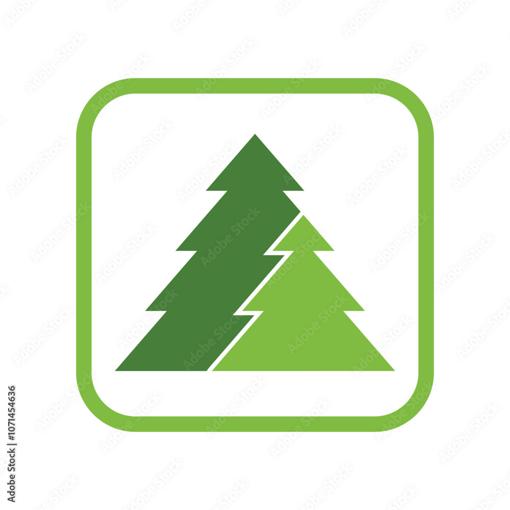 Obraz premium Green pine tree icon. Christmas tree icon. Vector illustration.