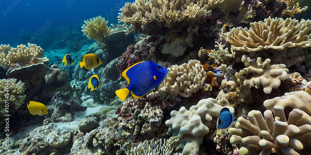 Fototapeta premium underwater life, coral life, created by Generative AI