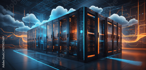 Cloud computing infrastructure in data center for web services and SAAS photo