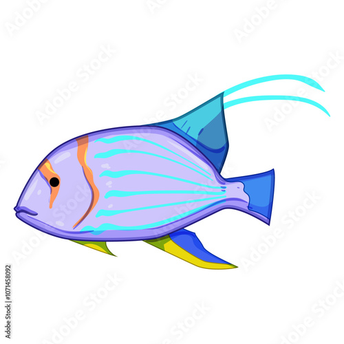 angel exotic fish cartoon. discus tetra, gourami arowana, clown puffer angel exotic fish sign. isolated symbol vector illustration