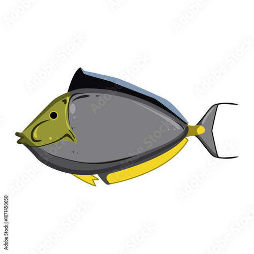 discus exotic fish cartoon. tetra gourami, arowana clown, puffer lion discus exotic fish sign. isolated symbol vector illustration