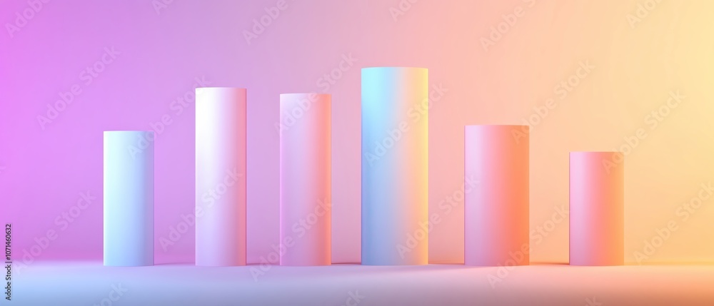 Colorful 3D bar chart on gradient background Colorful 3D bar chart on gradient background