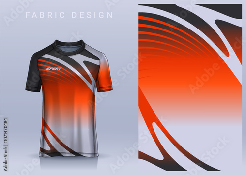 Fabric textile design for Sport t-shirt, Soccer jersey mockup for football club. uniform front view.	