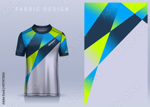 Fabric textile design for Sport t-shirt, Soccer jersey mockup for football club. uniform front view.	