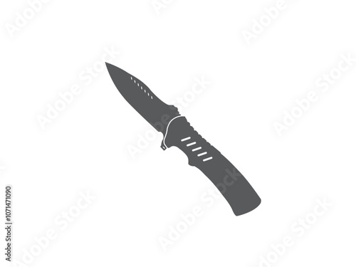 Open pocket folding knife vector Illustration