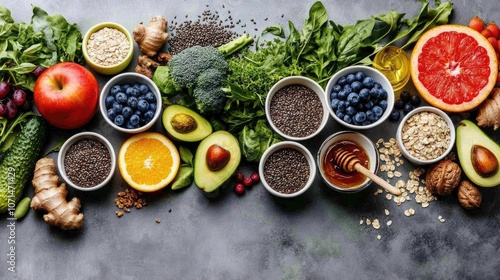 Wallpaper Mural Healthy Food Ingredients Arrangement Torontodigital.ca