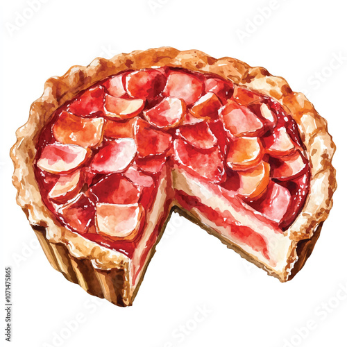 Pie watercolor clipart illustration
