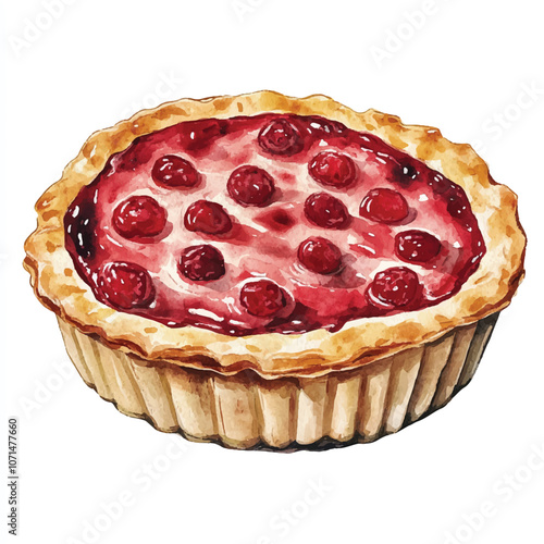 Pie watercolor clipart illustration
