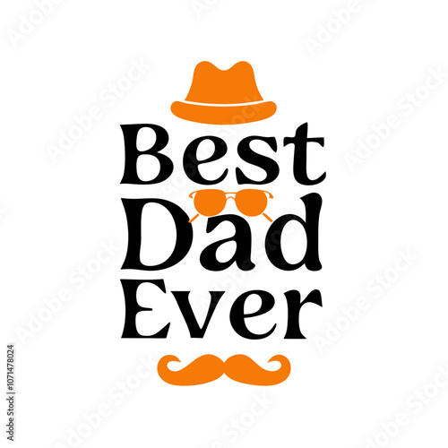 Happy Father's Day Minimal typography design on white background photo