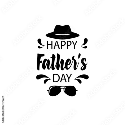 Happy Father's Day Minimal typography design on white background photo