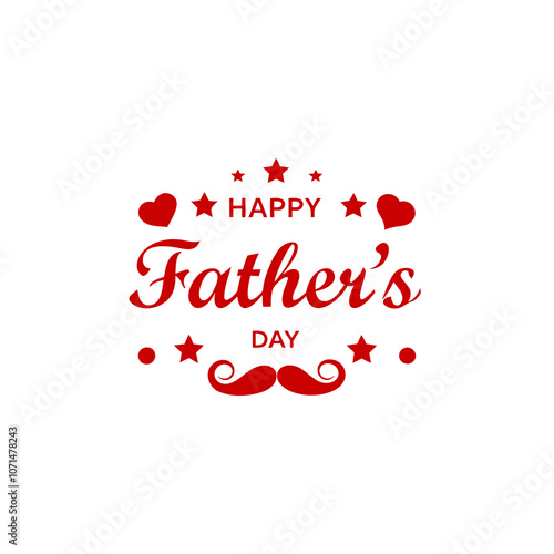 Happy Father's Day Minimal typography design on white background photo