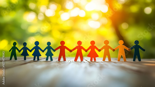 Paper People Holding Hands ...