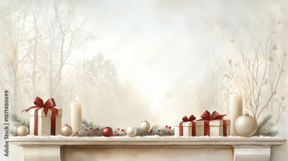 Create a festive atmosphere by decorating your mantel with christmas gifts and candles Create a festive atmosphere by decorating your mantel with christmas gifts and candles