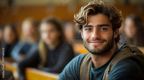 Smiling Man With Wavy Hair ...