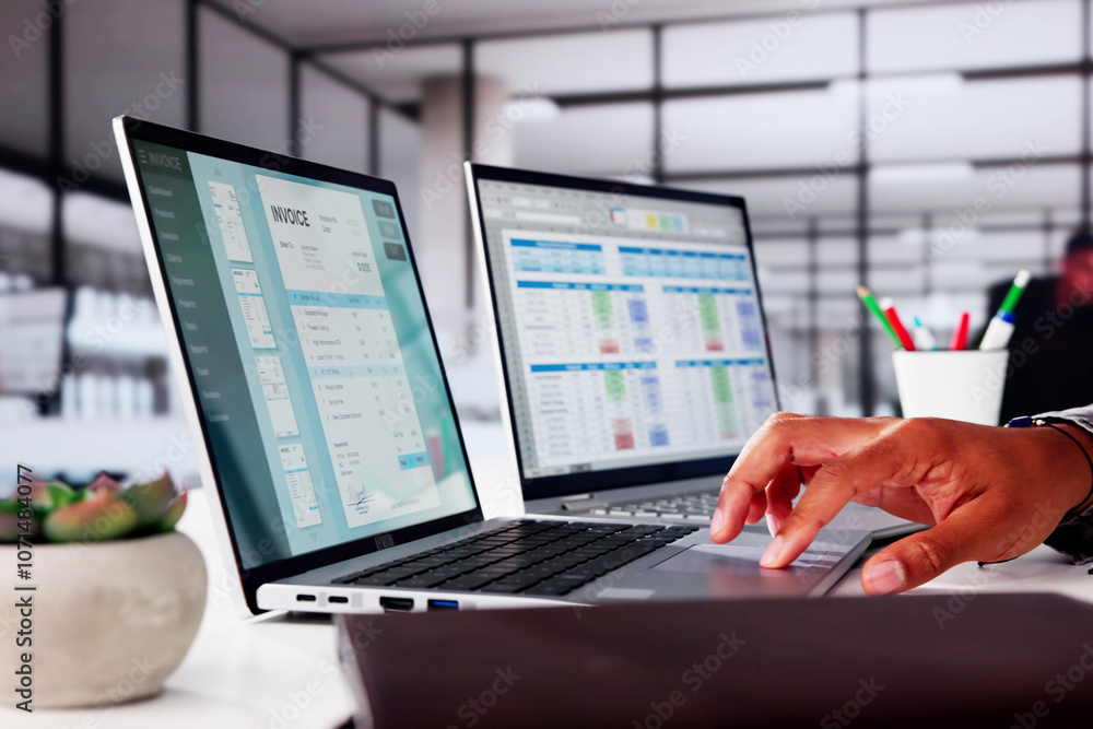 Medical Account Manager In Office Analyzing Codes