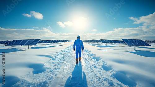 Snowy Solar Panels Field - ...