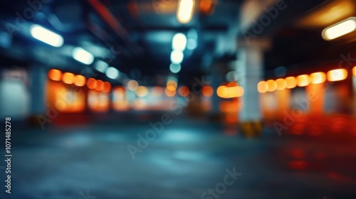 Wallpaper Mural Abstract vision of a blurred basement interior illuminated by soft, glowing lights at dusk Torontodigital.ca