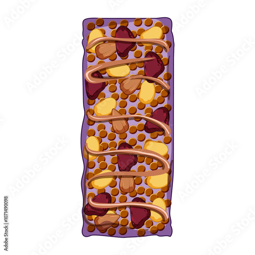 snack granola bar cartoon. energy protein, fiber chewy, crunchy organic snack granola bar sign. isolated symbol vector illustration