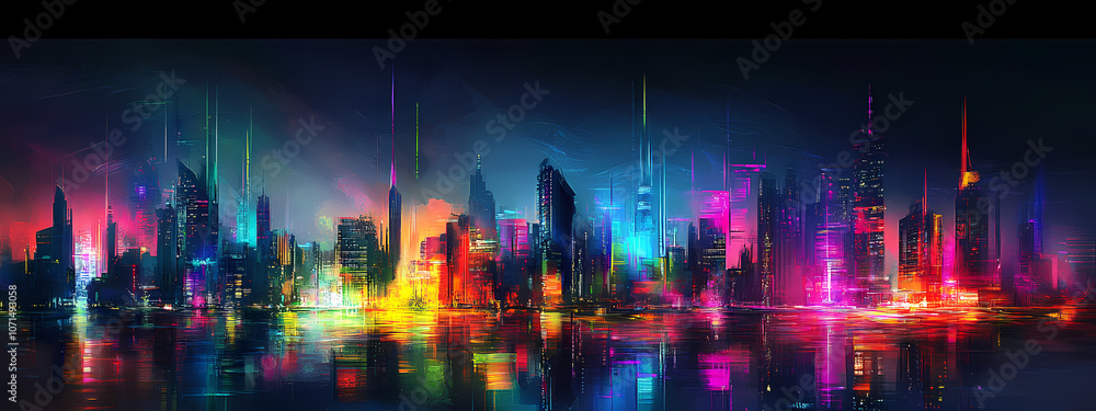 Neon Data Cityscape Neon Data Cityscape