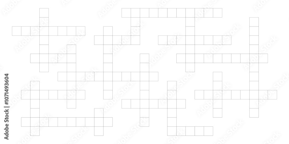 Fototapeta premium Word search puzzle template with blank grid. Creative flat illustration for crossword game design.