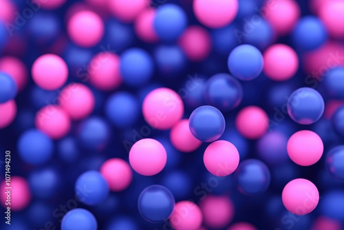 Abstract background with pink and blue spheres.