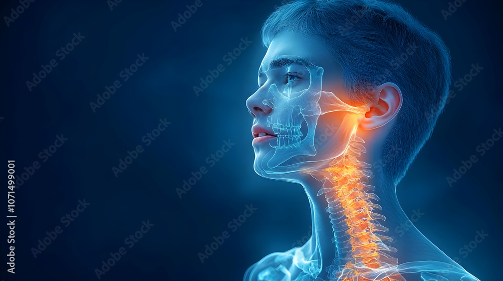 3D Illustration of Human Neck and Skull Anatomy 3D Illustration of Human Neck and Skull Anatomy