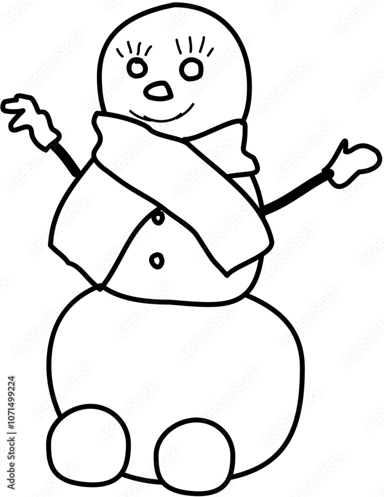 snowman Line drawing sketch snowman Line drawing sketch