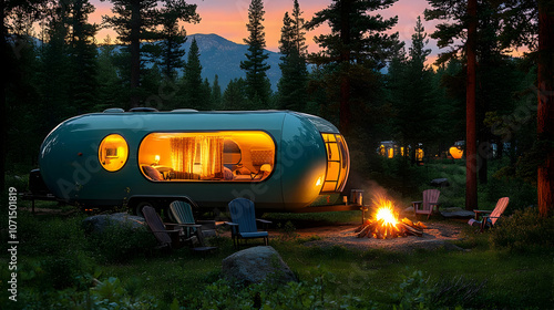 Campsite Night with Retro T...