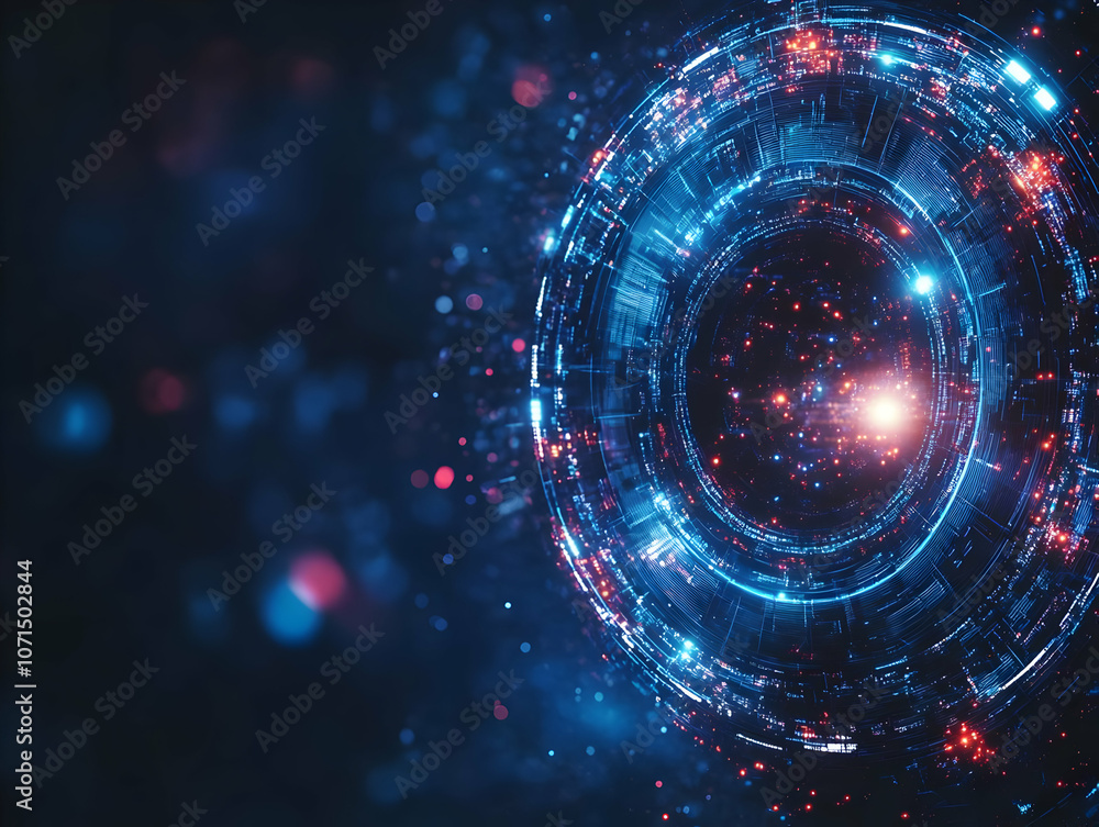 Obraz premium Abstract Background - Futuristic Glowing Orb of Light