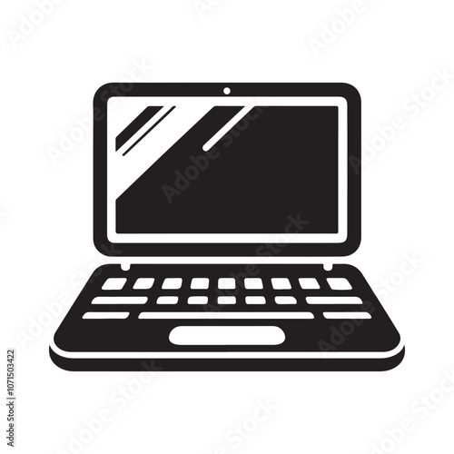 Laptop side view icon silhouette vector laptop vector icons on differents style Laptop computer 