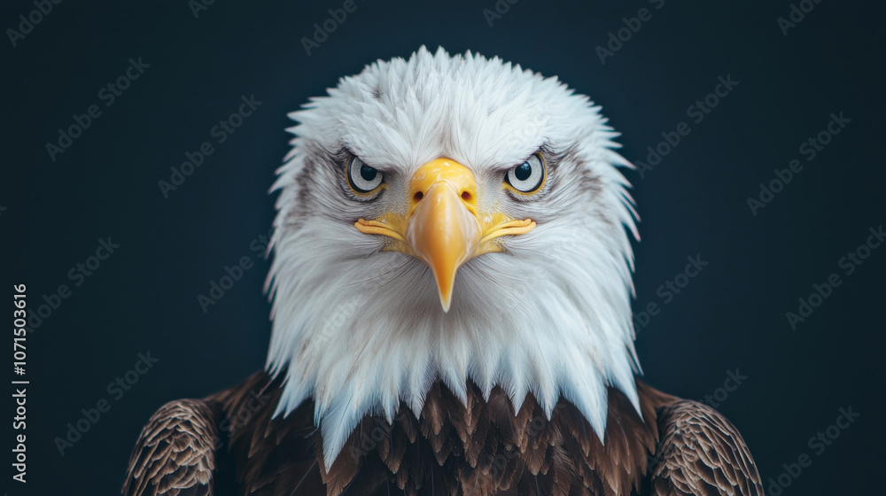 Obraz premium Majestic eagle displays fierce gaze and powerful presence in stunning close-up portrait