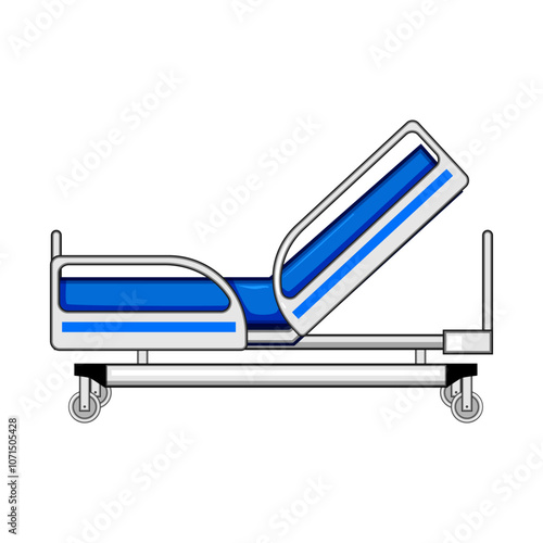 manual hospital bed cartoon. bariatric pediatric, icu mattress, rails headboard manual hospital bed sign. isolated symbol vector illustration