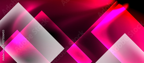 Dark neon colors with glass square shapes