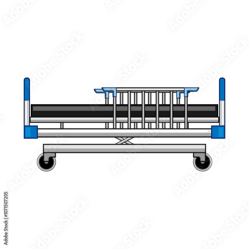 electric hospital bed cartoon. manual bariatric, pediatric icu, mattress rails electric hospital bed sign. isolated symbol vector illustration