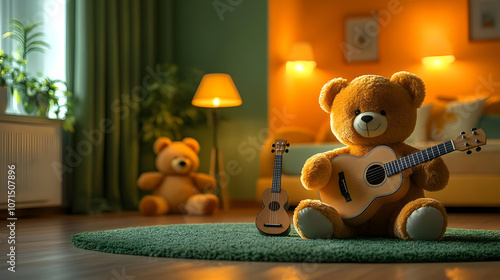 Teddy Bear Playing Guitar i...