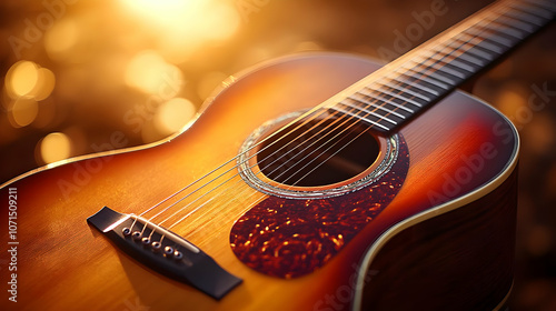 Acoustic Guitar with Bokeh ...