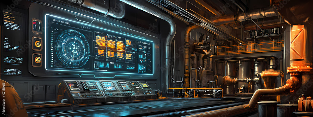 Obraz premium Advanced Manufacturing Data Panel