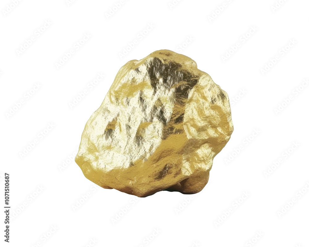 Obraz premium A shiny, jagged gold nugget resembling a natural mineral formation.